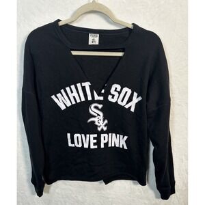PINK VICTORIA'S SECRET SWEATSHIRT Black Chicago White Sox V-Neck Strap XS XSmall